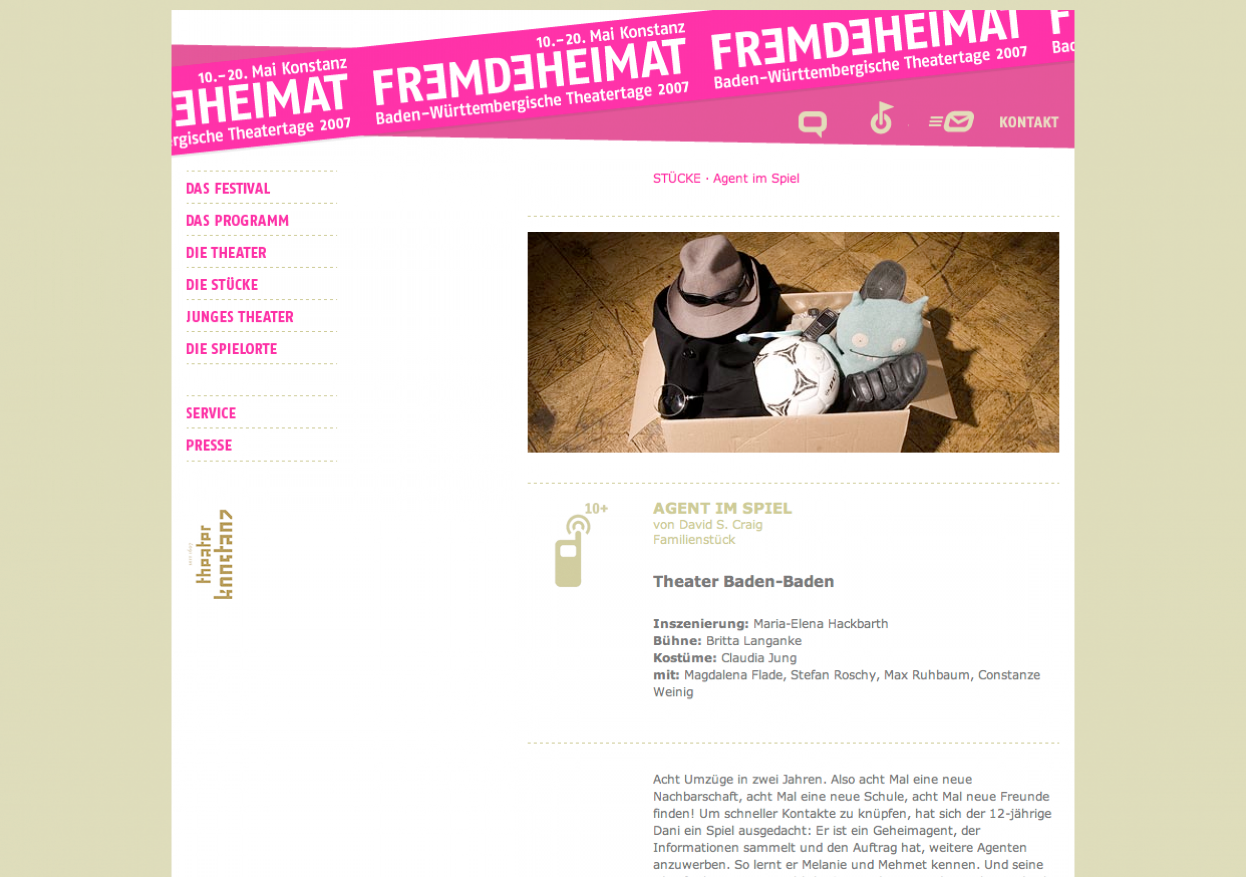 Beratung und technische Umsetzung Internetseite, Theater Konstanz