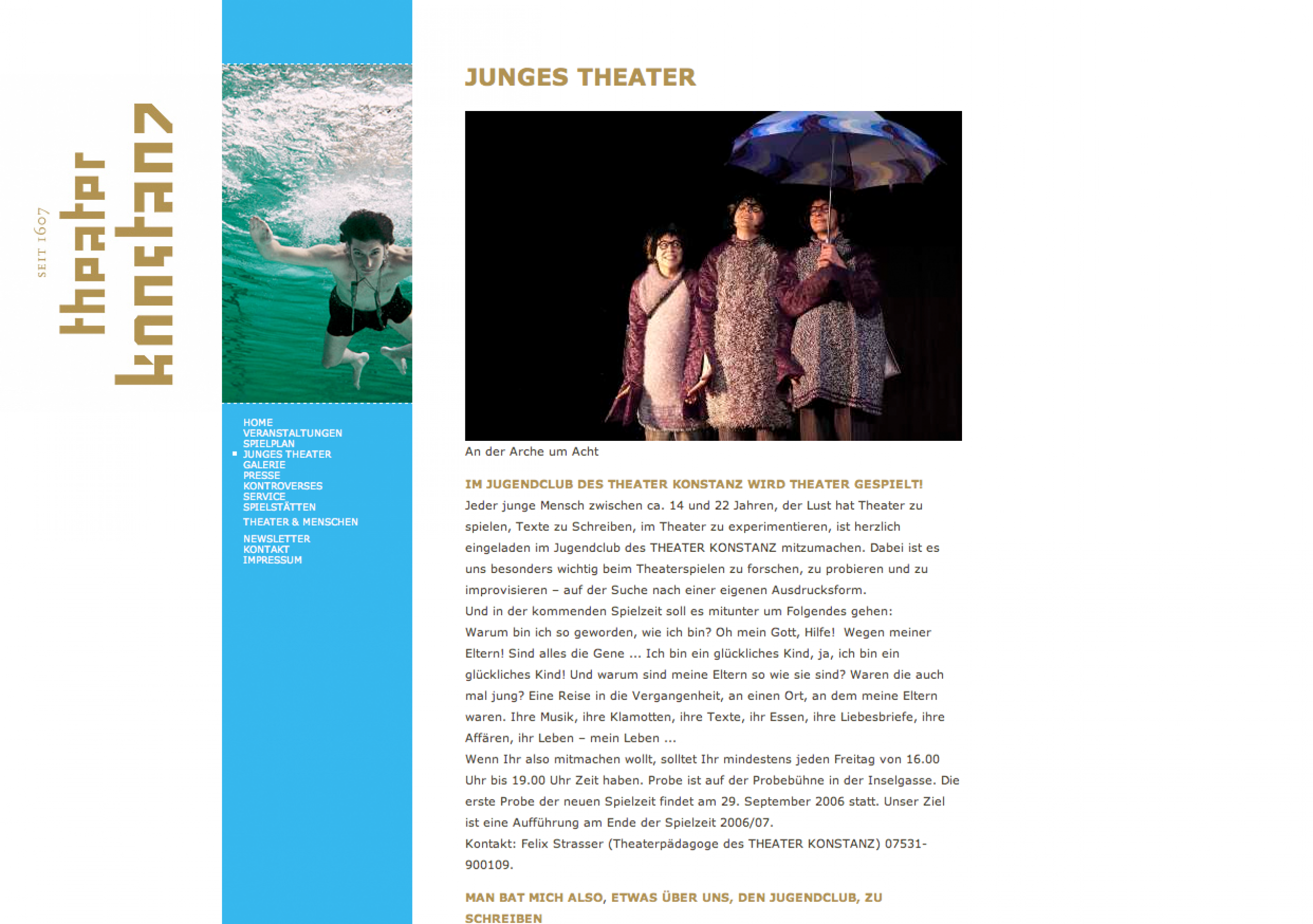 HTML und CSS Programmierung, Theater Konstanz