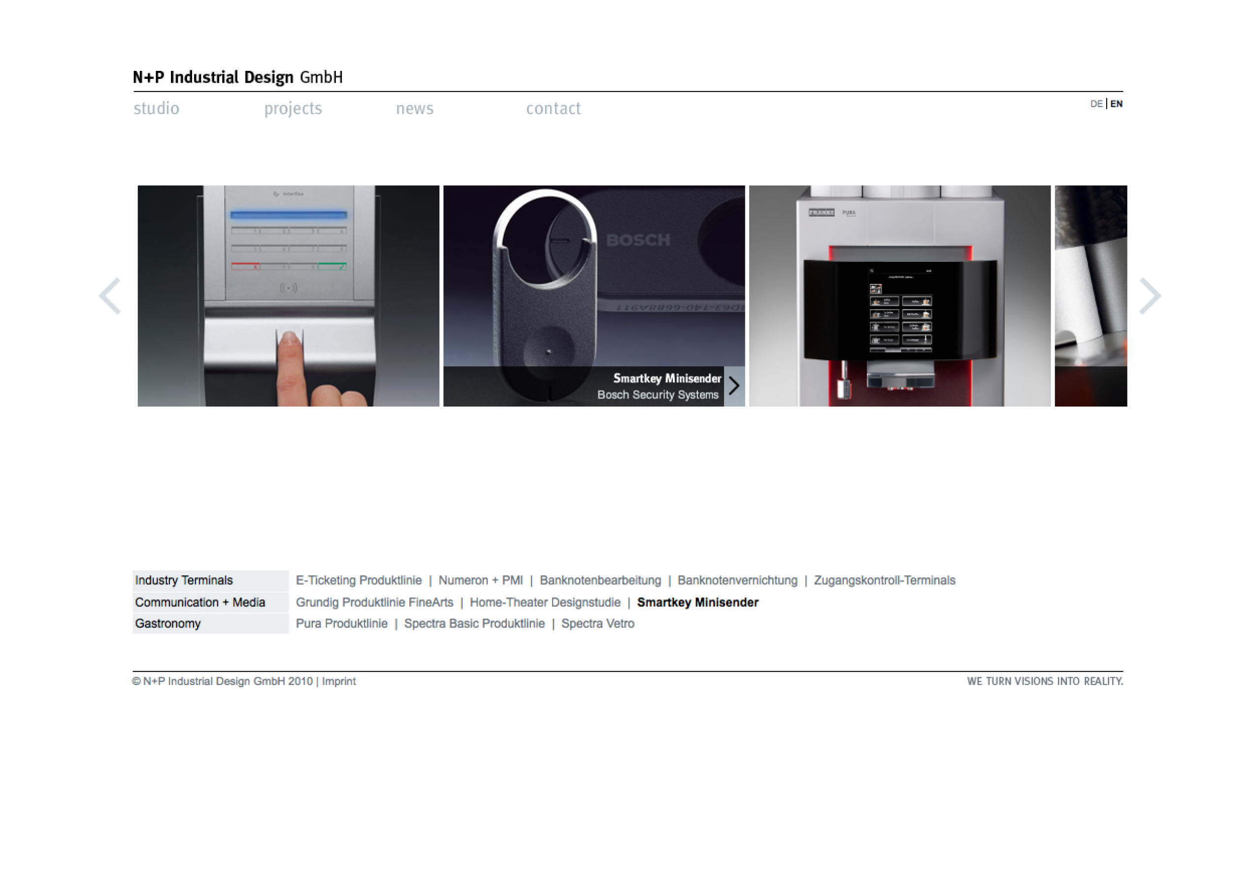 Relaunch Website der Münchener Industriedesign-Agentur N+P Industrial Design GmbH