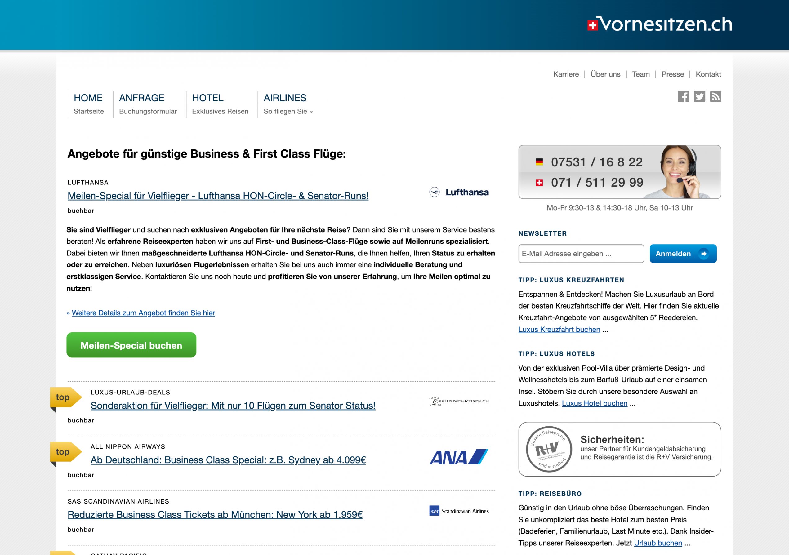 VorneSitzen.ch Angebot VorneSitzen.ch Angebot
