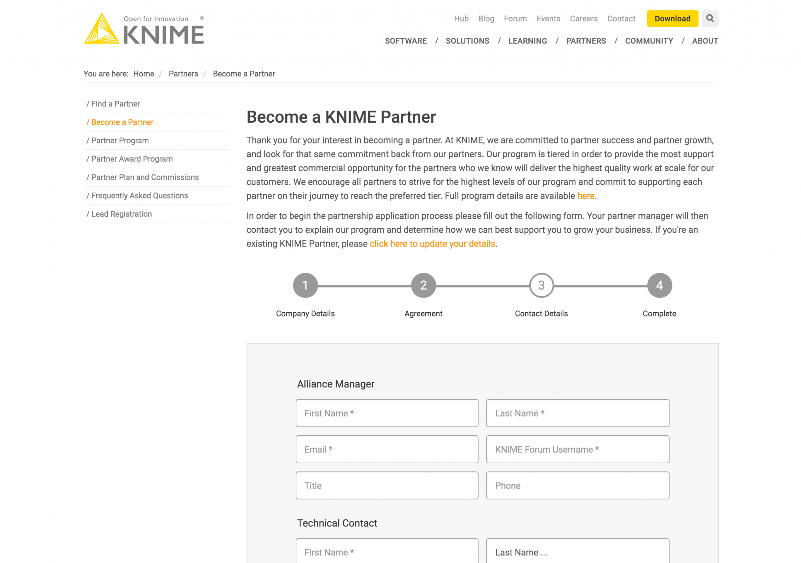 Drupal Webforms: multi-step form: become a partner