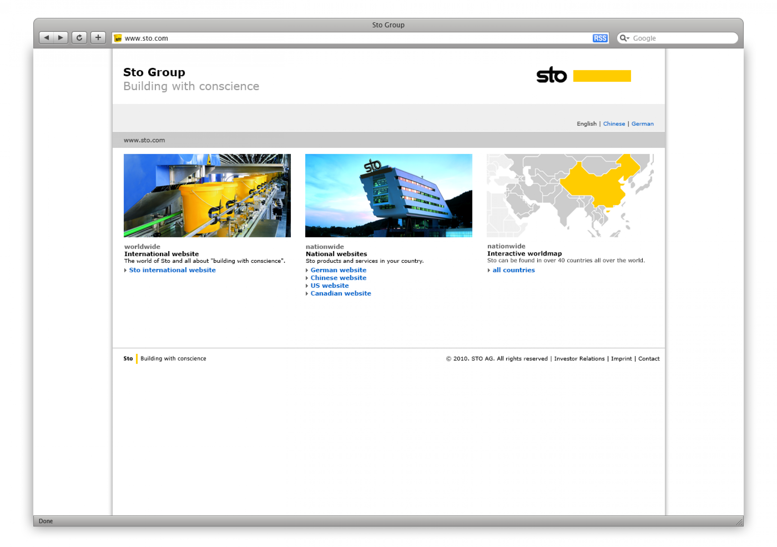 Sto International Website