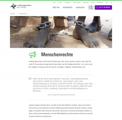 Screenshot der Seite "Menschenrechte" von Hoffnungszeichen e.V.