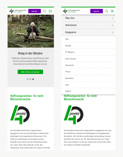 Mobile Navigation von Hoffnungszeichen e.V.