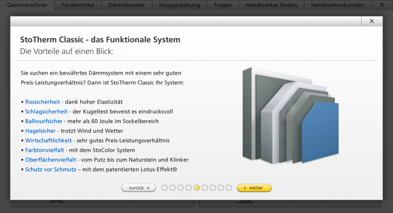 Screenshot des Sto Bauherrenratgebers (1)