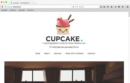 Screenshot der Website Cupcake