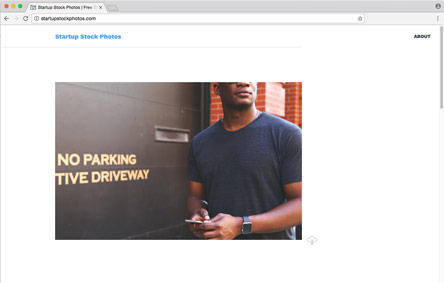 Screenshot der Website Startupstockphotos