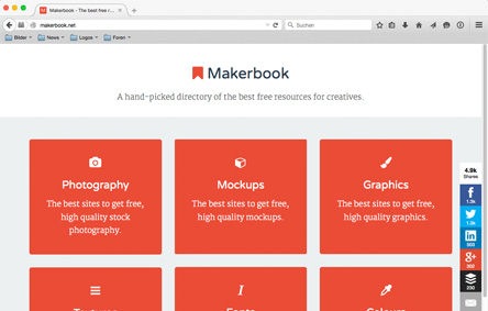 Screenshot der Website Makerbook