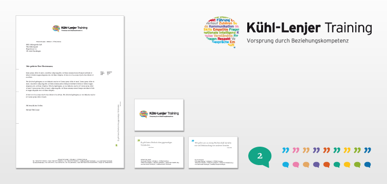 Corporate Design Kühl-Lenjer Training, Briefbogen, Visitenkarte, Logo, grafische Elemente