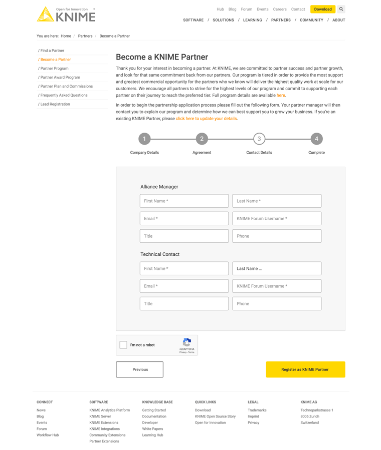 KNIME Multi Step Web Forms