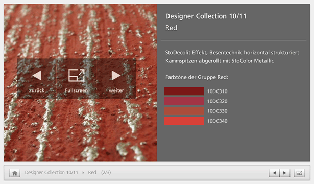 Screenshot Interface Sto Designer Collection Viewer