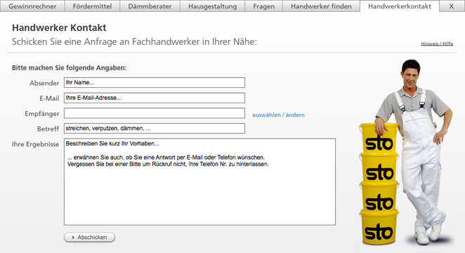 Screenshot Sto AG Bauherren Bereich und Web App Bauherren-Ratgeber