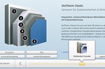 Sto Web App zeigt den Aufbau von StoTherm Classic